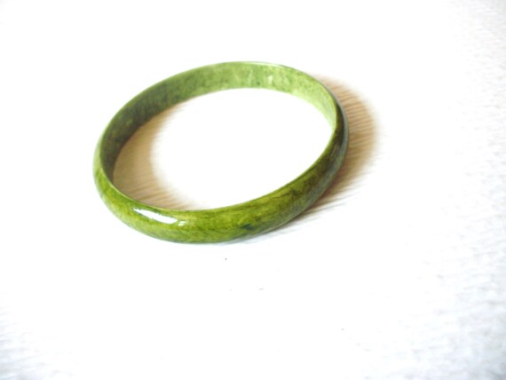 Retro Olive Green Marbleized Plastic Bangle Brace… - image 4