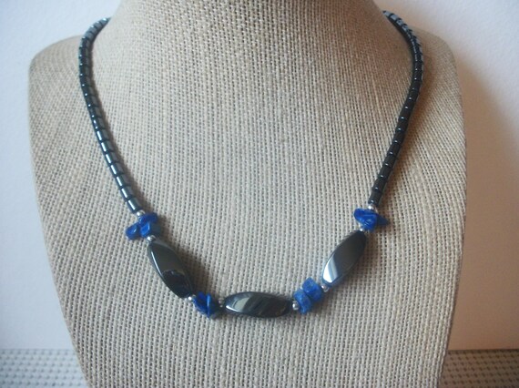 Vintage Necklace, 16" Long Hematite 41520 - image 3