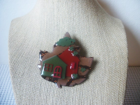 Pretty RARE House Pins By Lucinda Fall Maple Leaf… - image 6