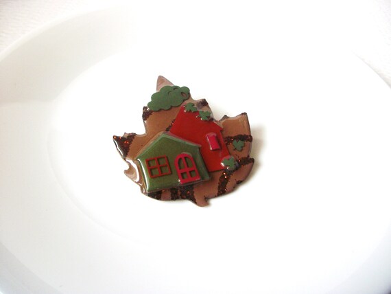Pretty RARE House Pins By Lucinda Fall Maple Leaf… - image 5