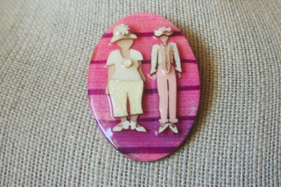 Pretty RARE Lucinda Woman Pins Friends for Life Celebrating Etsy