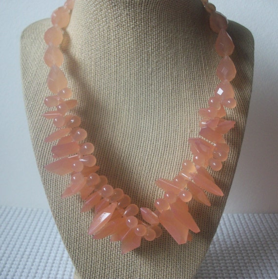 Vintage Necklace 20" MARK By AVON Translucent Peac