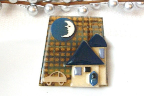 Pretty Lucinda House Pins, Crescent Moon Pins, Pe… - image 1
