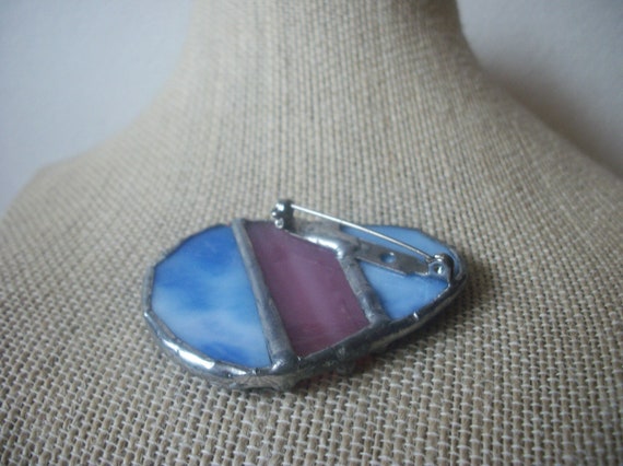 Artisan Glass Easter Egg Blue Cloud Pink Bejewele… - image 2