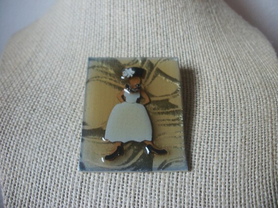 Pretty Vintage Lucinda Woman Pins Pretty Dress Gl… - image 2