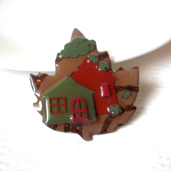 Pretty RARE House Pins By Lucinda Fall Maple Leaf… - image 3