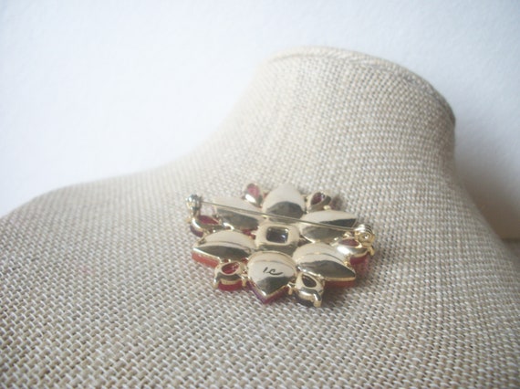 Signed LC Liz Claiborne, Gold Tone Floral Flower … - image 3