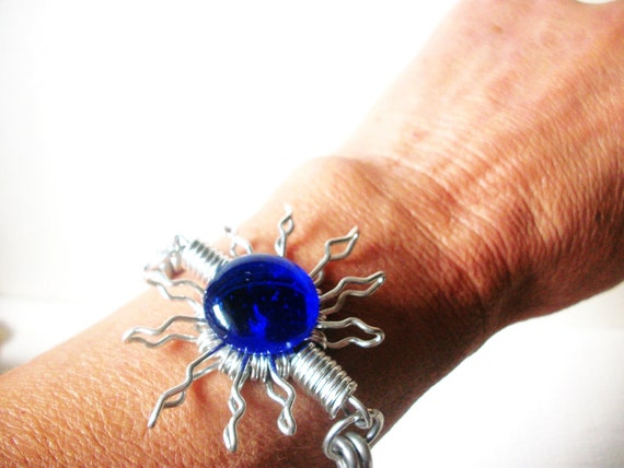 Southwestern Mexico, Silver Cobalt Blue, Sun Hand… - image 1