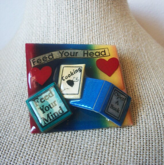 Vintage Brooch Book Pins By Lucinda Feed Your Head