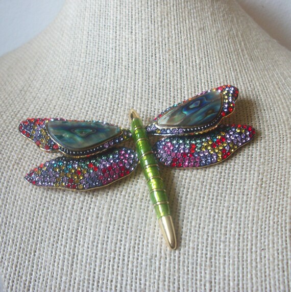 Signed JOAN Rivers Large Abalone Paua Shell Wings… - image 1