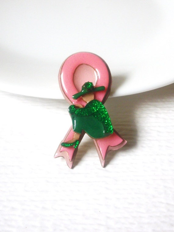 Vintage Lucinda Pins Pink Ribbon Woman Pins By Lucind… Gem