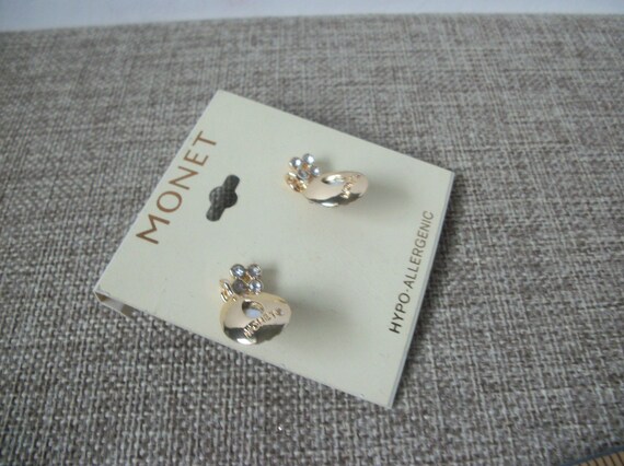 Vintage Signed MONET Red Ruby Clear Crystals Pier… - image 4