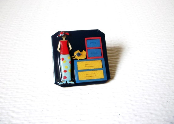 Pretty RARE Vintage Lucinda Pins Woman Pins By Lu… - image 2