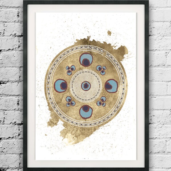 Circle, Circular Style, Ottoman Style Art, Abstract Gold Printable, Traditional, Posters for Sale, Wall Decor, Minimalist Art Printables