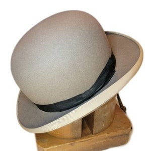 Mens Vintage Grey Derby Gray  Bowler 7 1/8  Clean L@@k!