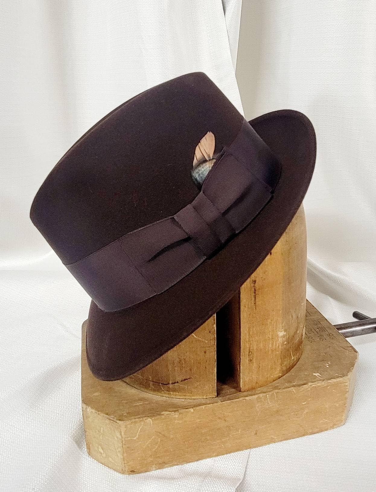 推定50年代 DOBBS guild edge hat fedra Vintage Men's Dobbs Brown Fedora Rat Pack Guild Edge 7 1/8 Clean