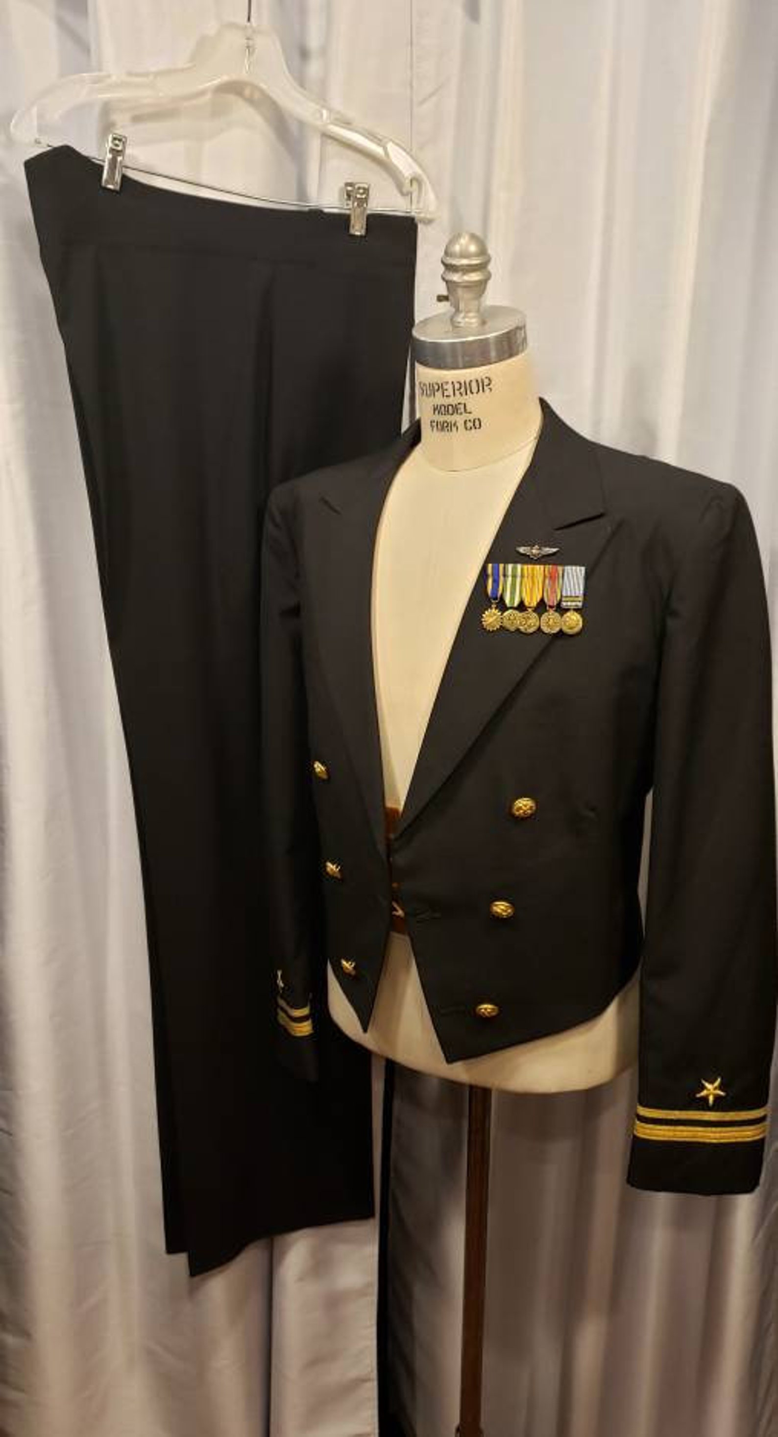 Navy Officers Dress Mess Sterling Wings Formal Etsy
