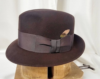 Chocolate Brown Vintage 50s Fedora Hat by Alexander 6 7/8 - Etsy