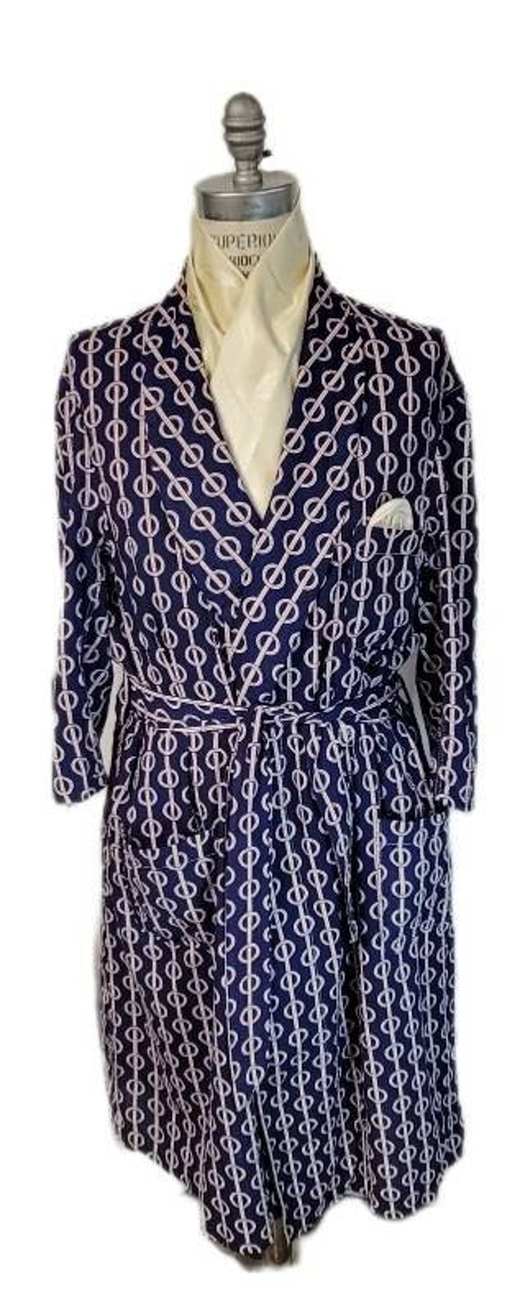 Vintage ~ Mens ~ Smoking ~ Lounge ~ Robe ~ Art ~ Deco ~ With Belt ...