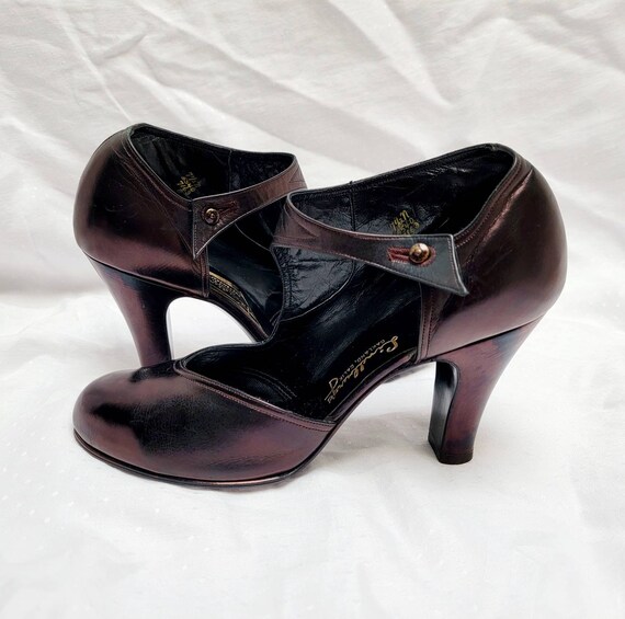 Vintage Women's Shoes ~ Iridescent Purple to Blac… - image 7