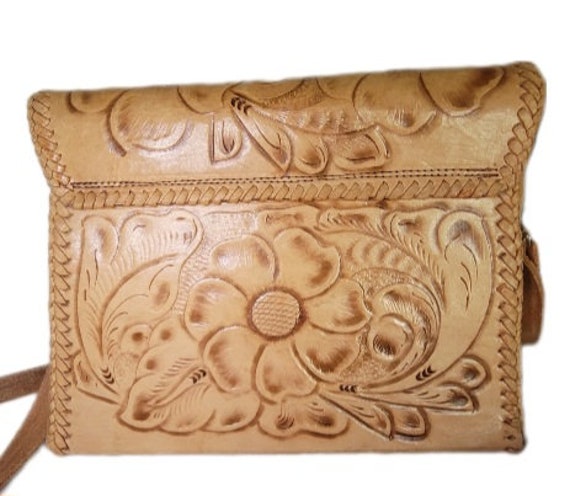 Vintage ~ Mexican ~ Tooled Leather ~ Shoulder ~ P… - image 2