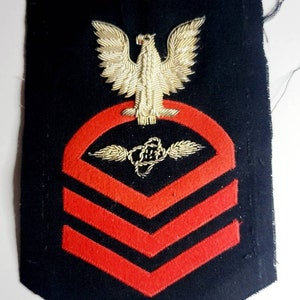 Rare Bullion WW2 Chief Petty Officer Aviation Electronic Technician Rating excellent condition NOS a must see L@@k!!!!!