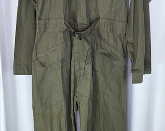 WWII US Army HBT Combat Coveralls Tanker Mechanic Uniform 13 Star buttons 40L
