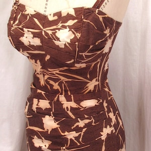 Women&#39;s Vintage Amazing 1940&#39;s 1950&#39;s Bombshell Tiki Swimsuit~Art Deco~Pin Up~Viva~Oasis~Caliente