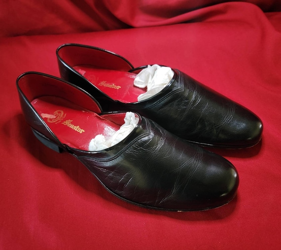 Vintage Men's Slippers Black Elegant Suede … Gem