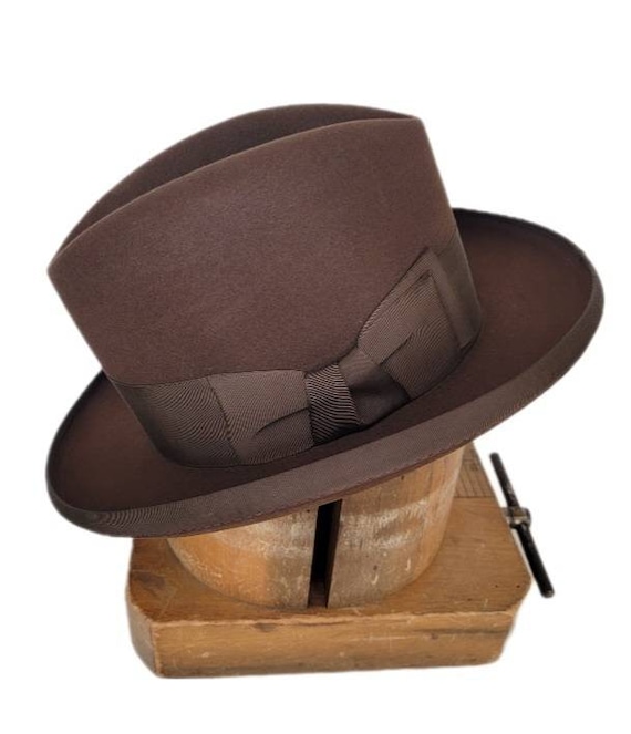Vintage Adam New York Brown Beaver Felt Homburg Hat, Size 6 7/8 - Etsy