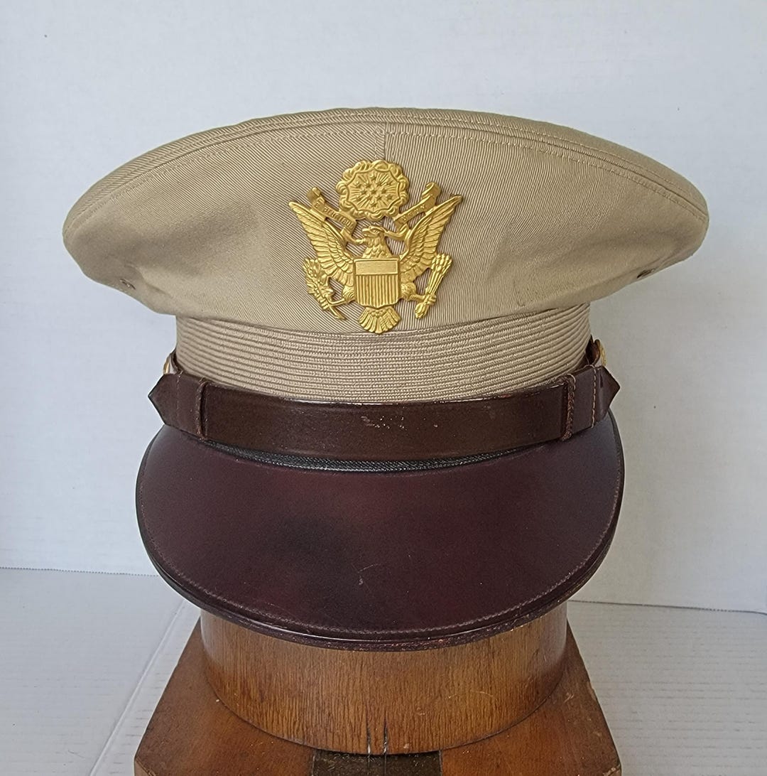 Service Hat Ww2/pre ~ US Army ~ Officers ~ Service ~ Hat ~ Tropical ~ Khaki ~ L@@k ...