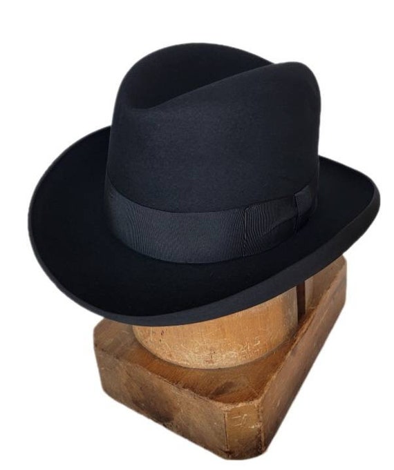 Vintage Men's Borsalino Homberg Mobster Hat Napoli Italy