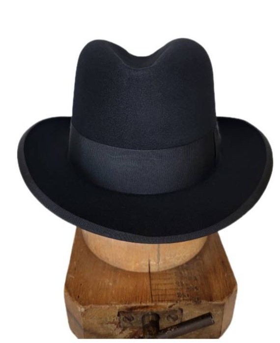 Vintage Men's Borsalino Homberg Mobster Hat Napoli Italy