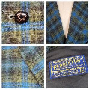 Vintage ~ Mens ~ Pendleton Jacket ~ Incredible ~ Colors Are Bright Blue ...