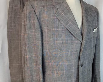 1940s Starr Studded Suit | Vintage 40s Blue Herringbone