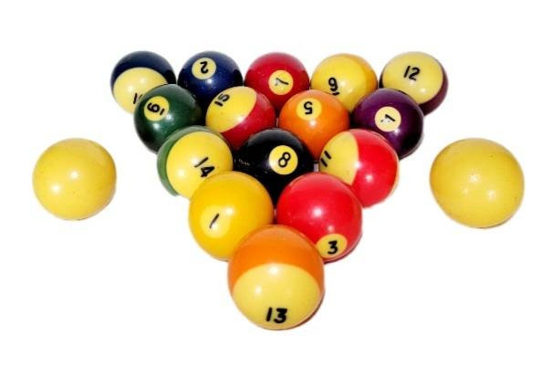 Vintage Bakelite Billiard Pool Set 17 Balls Great Colors Patina Must