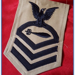 WW2 Chief Petty Officer Torpedo Rating Patch 1943 Cotton Twill