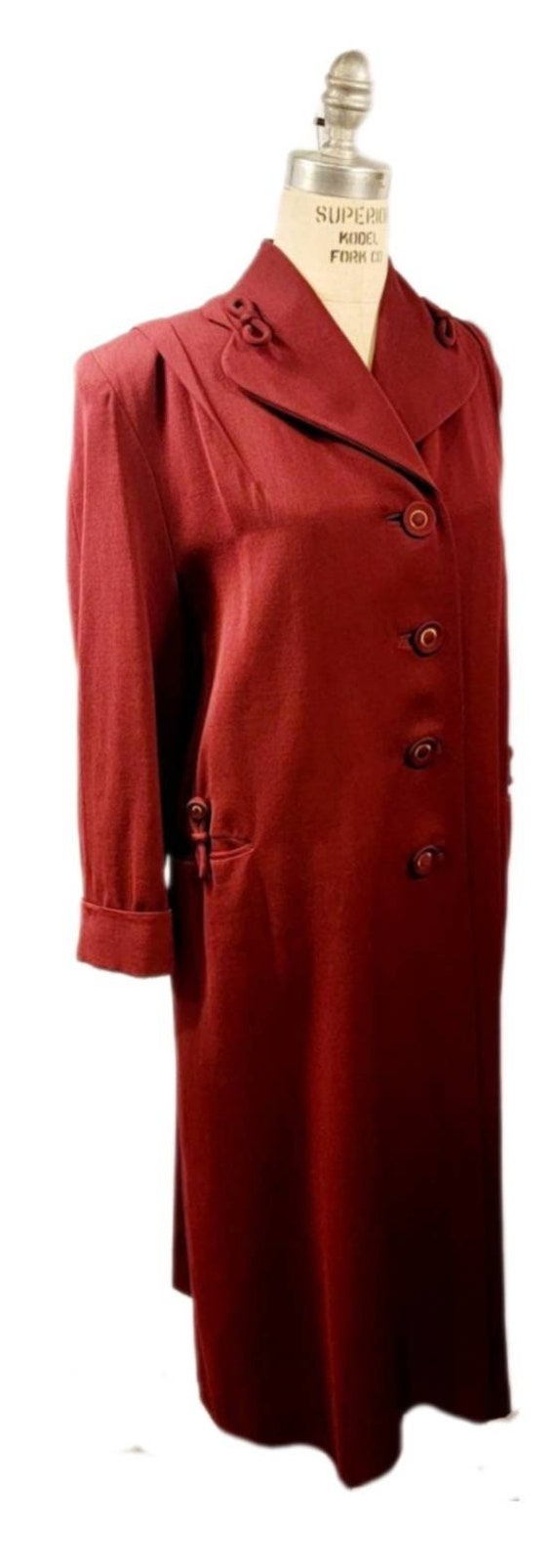 Incredible ~ Womens ~ Maroon ~ 1930s ~ 1940s ~  S… - image 3