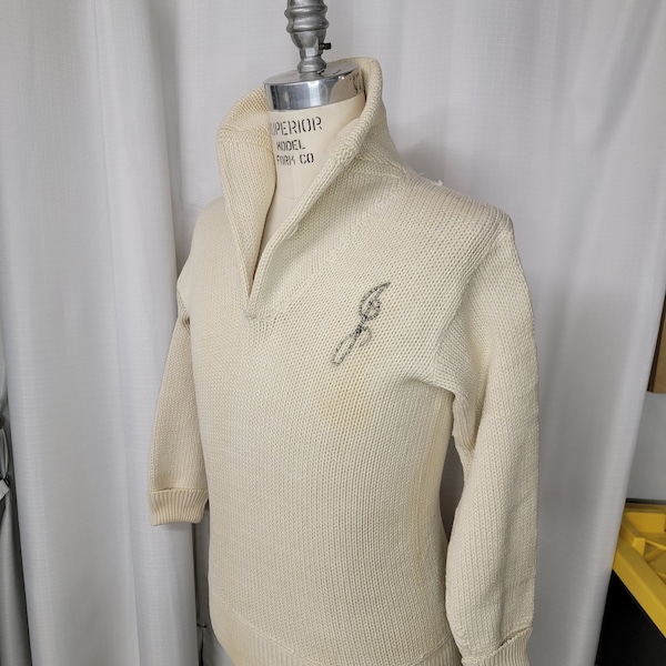 Vintage ~ 1930's ~ Sweater ~ Heavy ~ Cold Weather ~ Unisex ~ Monogrammed J ~ Fun Sweater for a Someone Special!