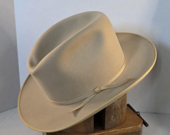 1950s 60s Stetson Open Road Fedora: 3X Cowboy Hat, Silverbelly