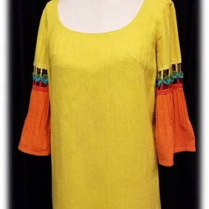 Vintage ~ Women&#39;s ~ Designer ~ Colorful ~ Twiggy ~ 1960&#39;s ~ Sak&#39;s Fifth Avenue ~ Mini Dress ~ Aquarius ~ Open Work Sleeves ~ Amazing ~