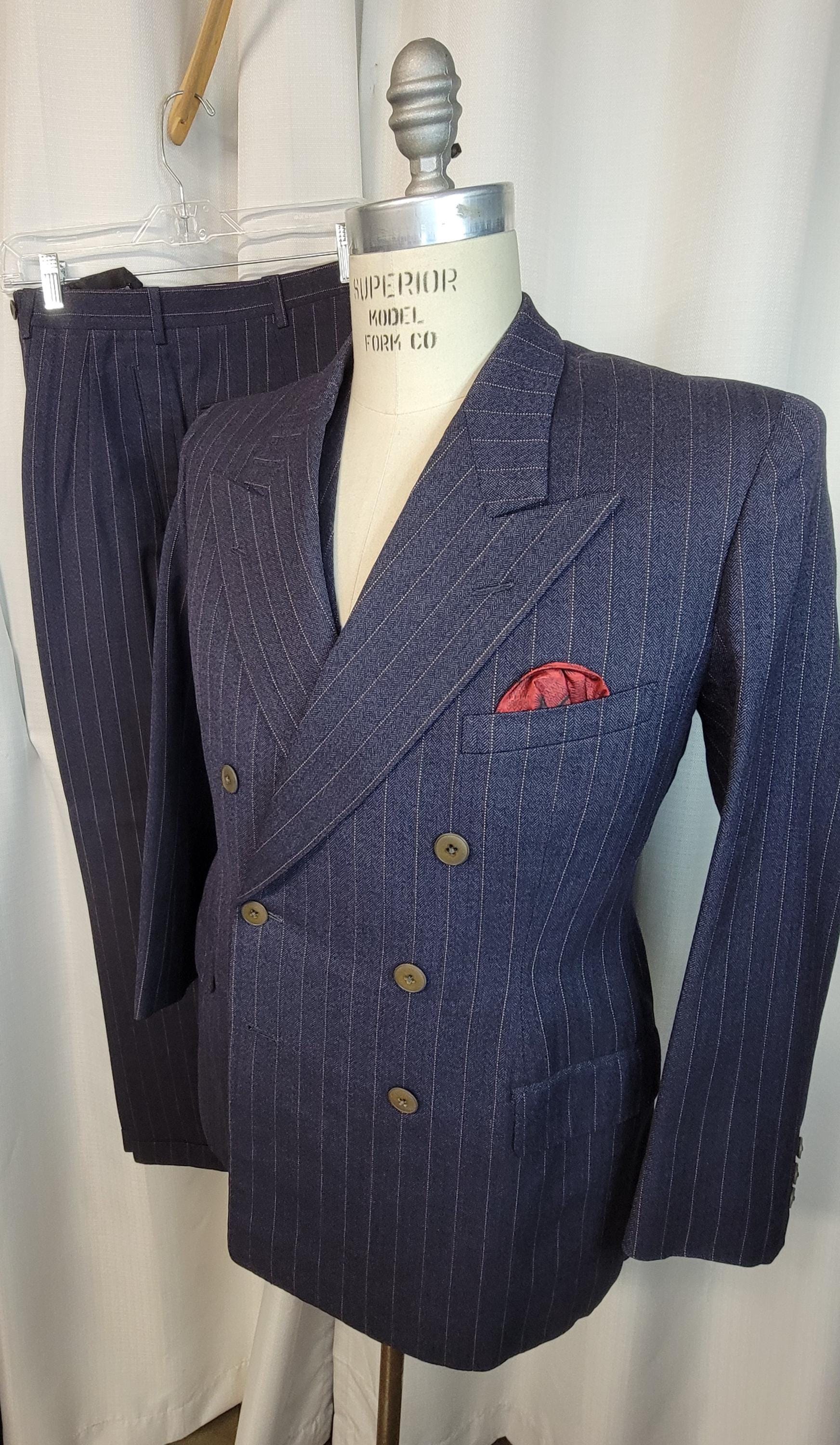 Amazon.com: SPTALLFITJSV Black Striped Suit Men Customized