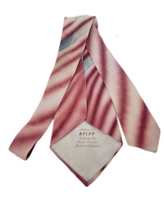 Vintage ~ Mens ~ Necktie ~ Hand ~ Painted ~ Crava… - image 3