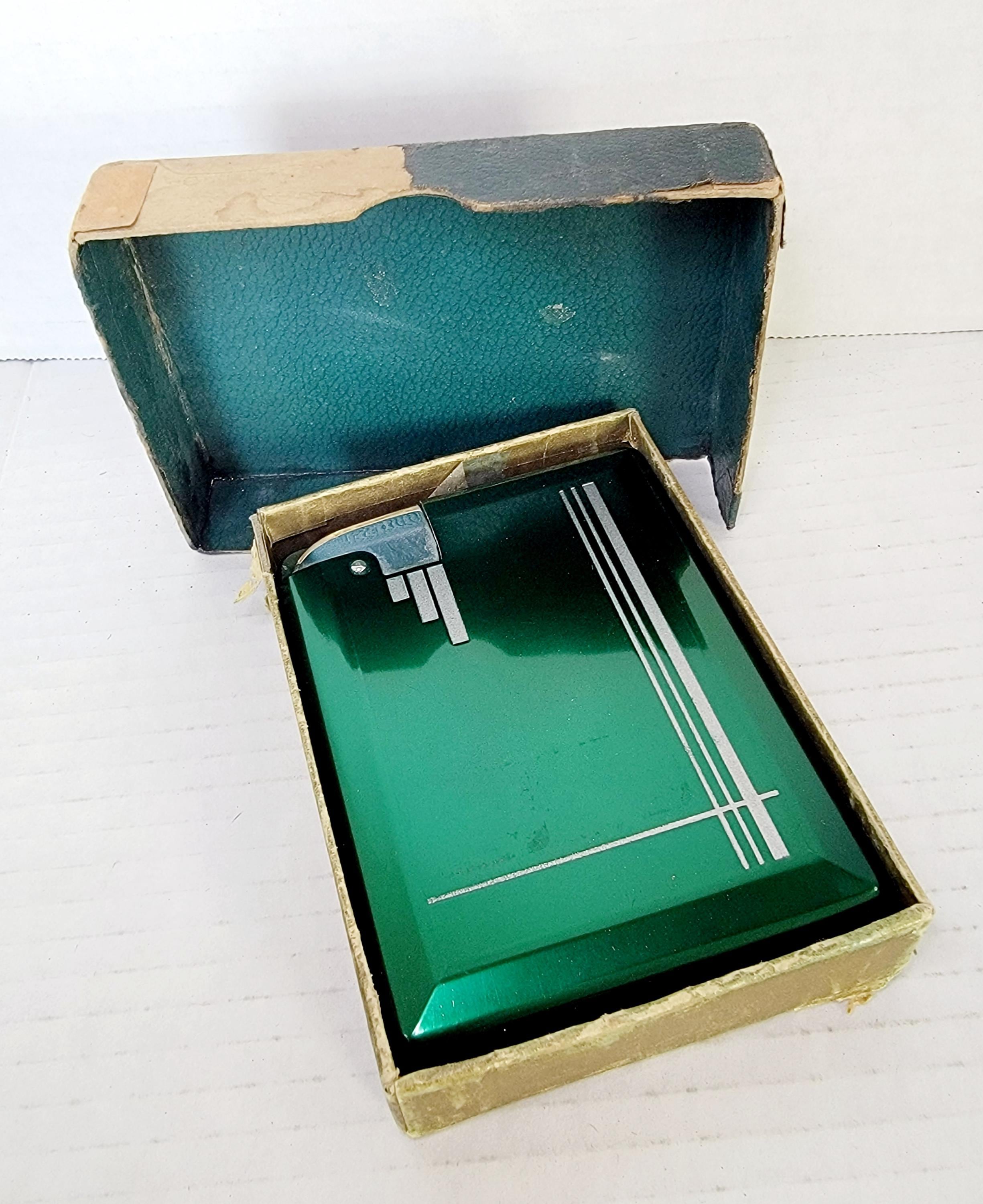 Vintage Art Deco Green Cigarette Case Lighter, Magic Case NOS - Etsy