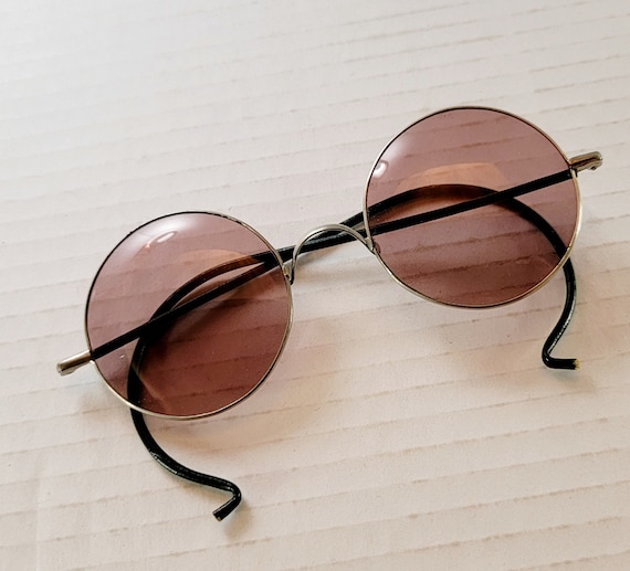 Vintage 1920s Men's Women's Sunglasses Lavender Lenses