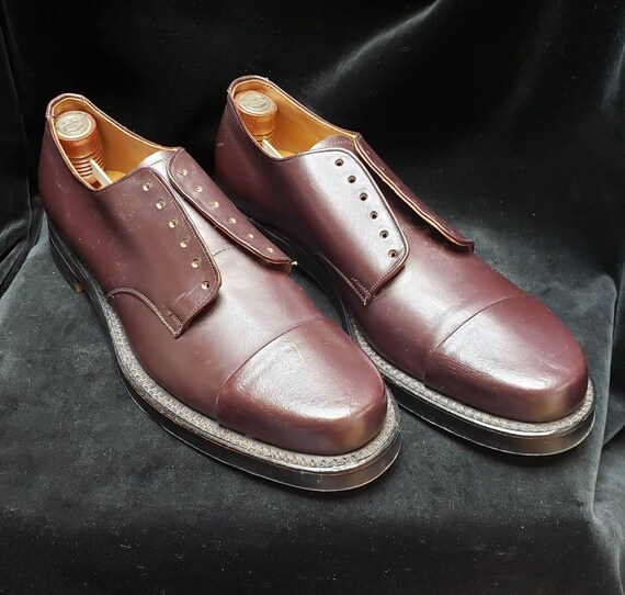 Vintage Steel Toe Dress Shoes Vintage Deadstock Steel Toe Safety Shoes Leather Upper  main image 3
