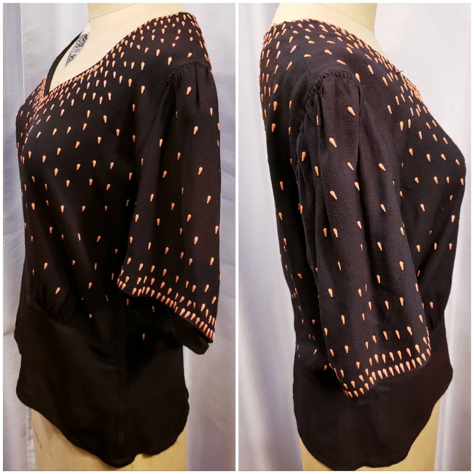 hot pink and black blouse