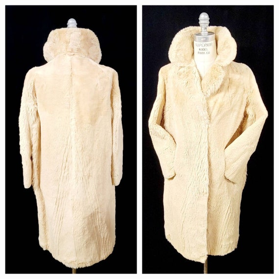 Vintage ~ Women's ~ Kangaroo ~ Fur ~ Coat ~ Pocke… - image 3