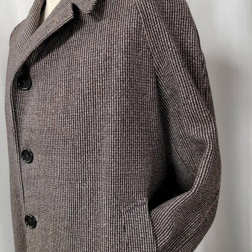 Mens shops ~ Vintage ~ Overcoat ~ Raglan Sleeve ~ Striped ~ Made in Argentina ~ 1950's ~ Coat