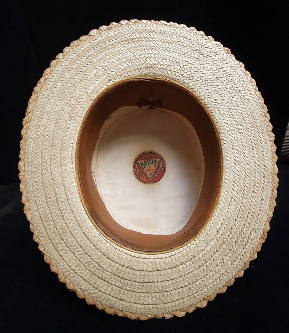 Vintage ~ Men's ~ Wide Brimmed ~ Straw Boater ~ B… - image 3